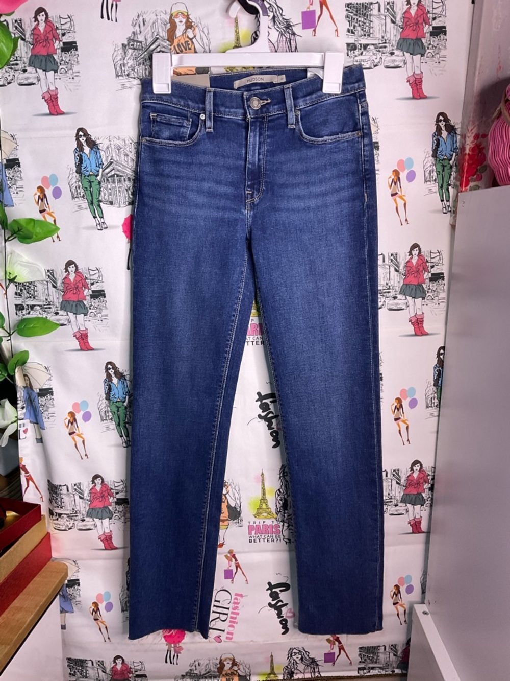 Hudson Jeans Mid-Blue Straight-Leg Women's Jeans